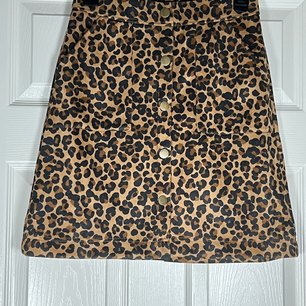 Cato Tan and Brown Mini A-Line Skirt